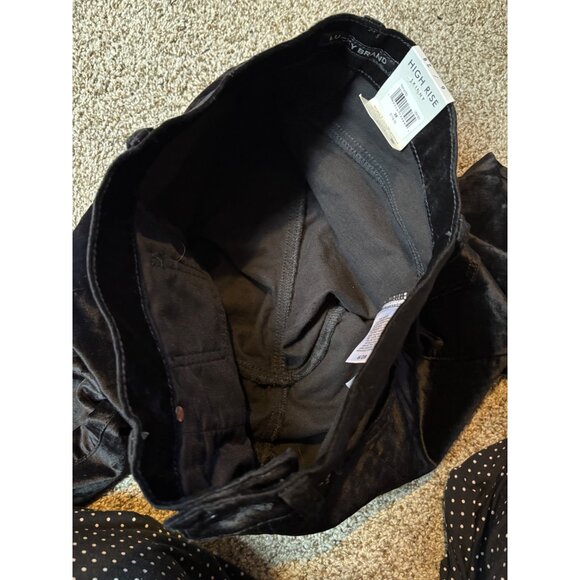 NEW Lucky Brand Bridgette Velvet Velour High-Rise Skinny Stretch Split Jeans 28 - Picture 11 of 12